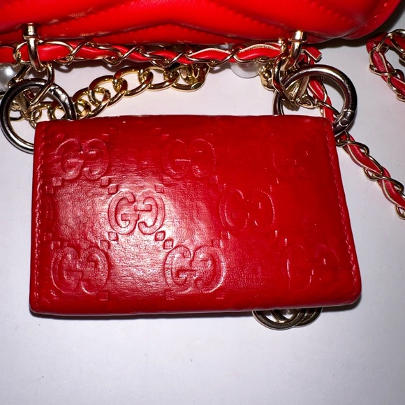 ๐ฏ GUCCI GG Red Monogram Leather 6-Key Wallet w: auth cert - Picture 4 of 14